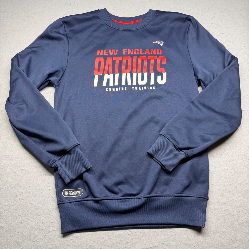 New Era NFL New England Patriots Combine Training Sweatshirt Mens Small Navy